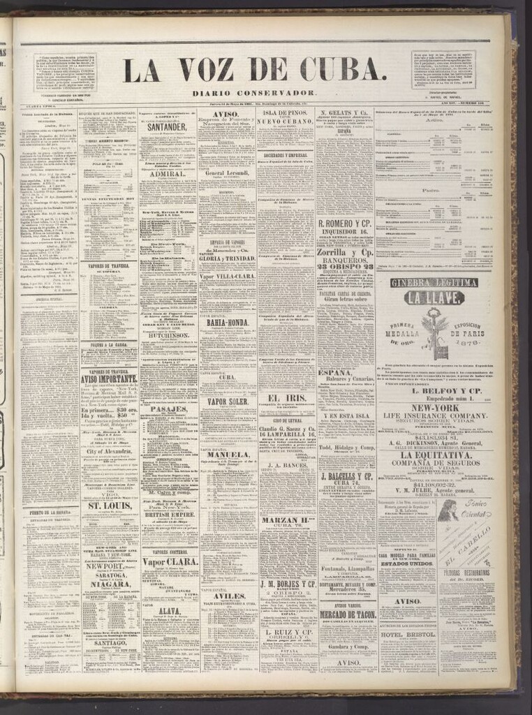 Miniatura de La Voz de Cuba: diario conservador del 12 de mayo de 1881