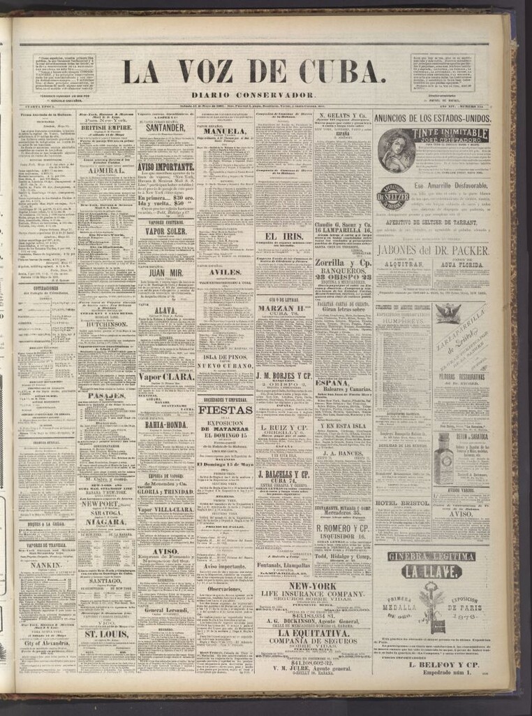 Miniatura de La Voz de Cuba: diario conservador del 14 de mayo de 1881