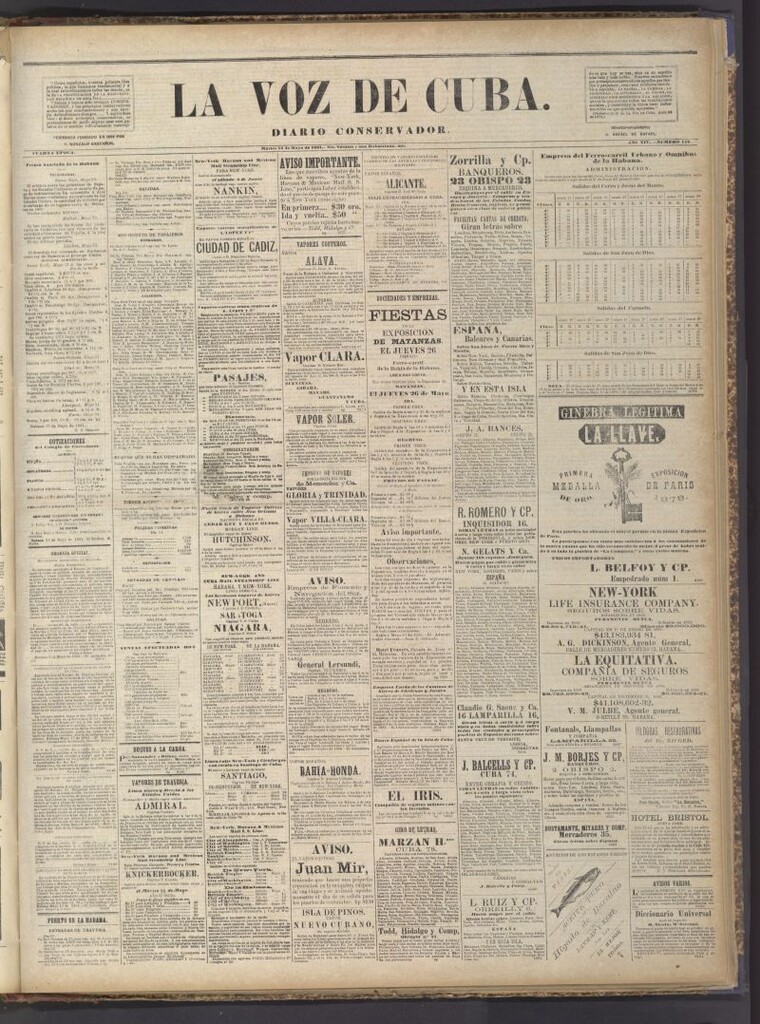 Miniatura de La Voz de Cuba: diario conservador del 24 de mayo de 1881
