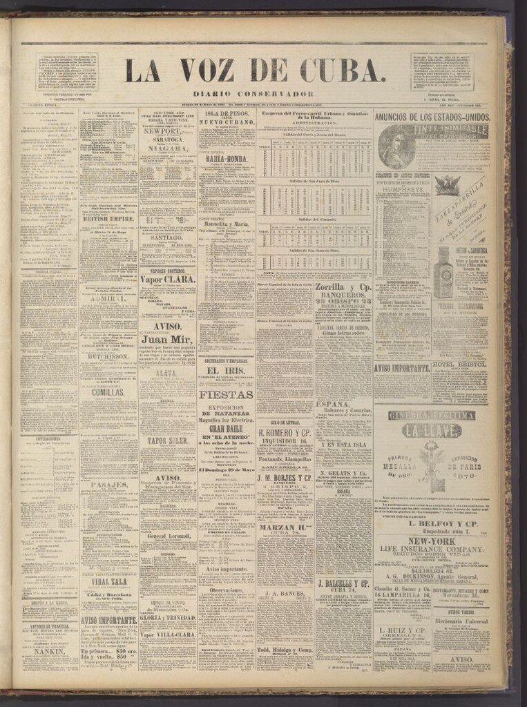 Miniatura de La Voz de Cuba: diario conservador del 28 de mayo de 1881