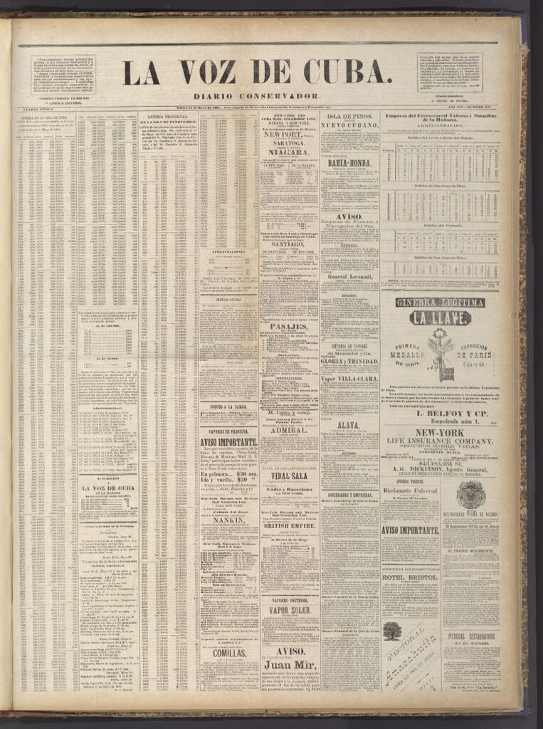 Miniatura de La Voz de Cuba: diario conservador del 31 de mayo de 1881