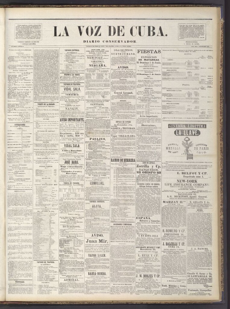 Miniatura de La Voz de Cuba: diario conservador del 3 de junio de 1881