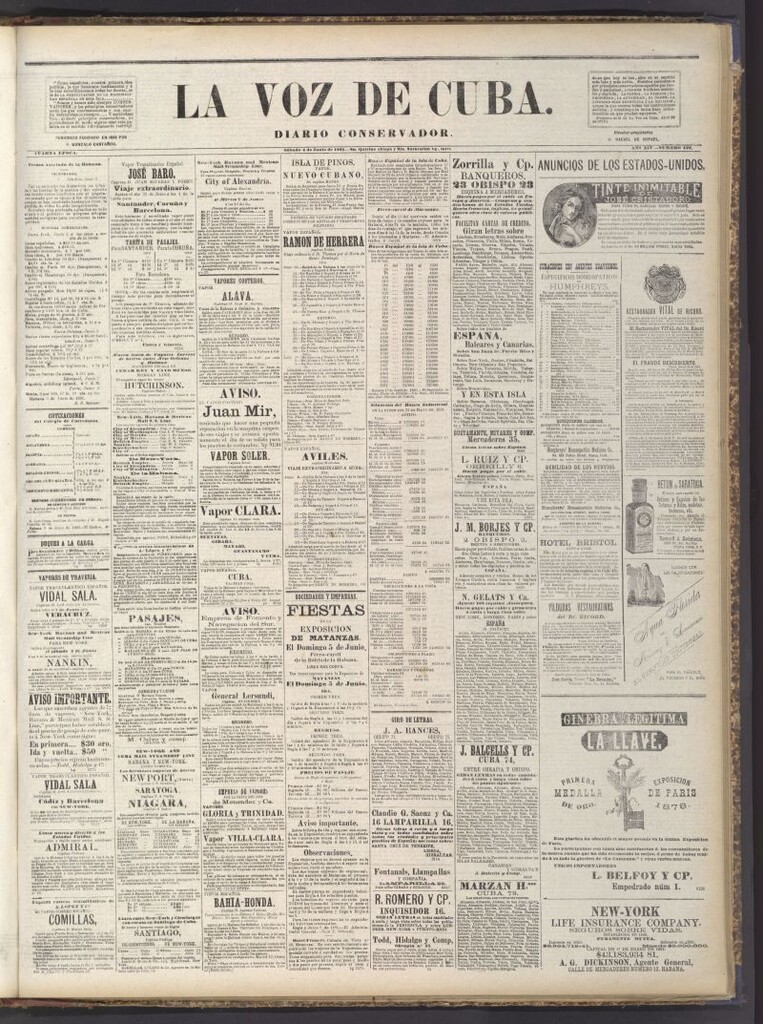 Miniatura de La Voz de Cuba: diario conservador del 4 de junio de 1881