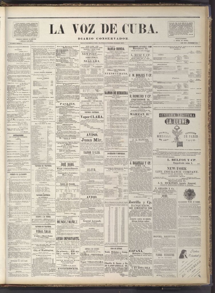Miniatura de La Voz de Cuba: diario conservador del 9 de junio de 1881