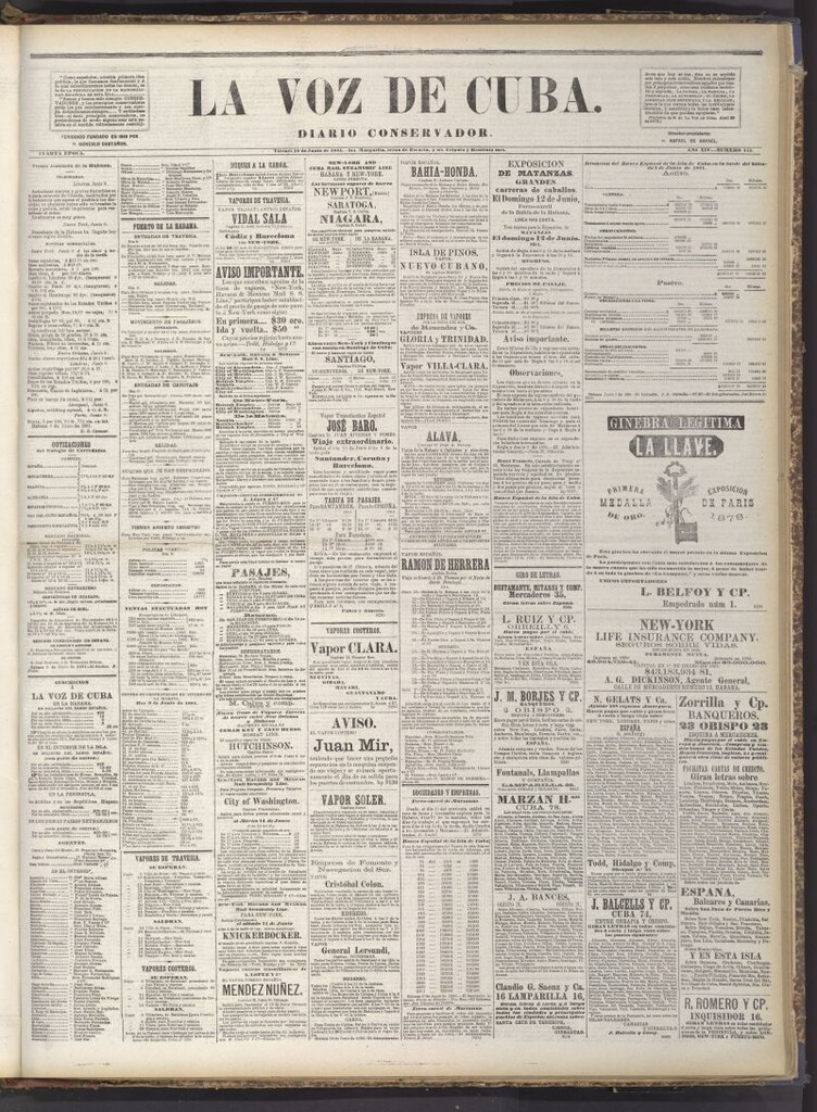 Miniatura de La Voz de Cuba: diario conservador del 10 de junio de 1881