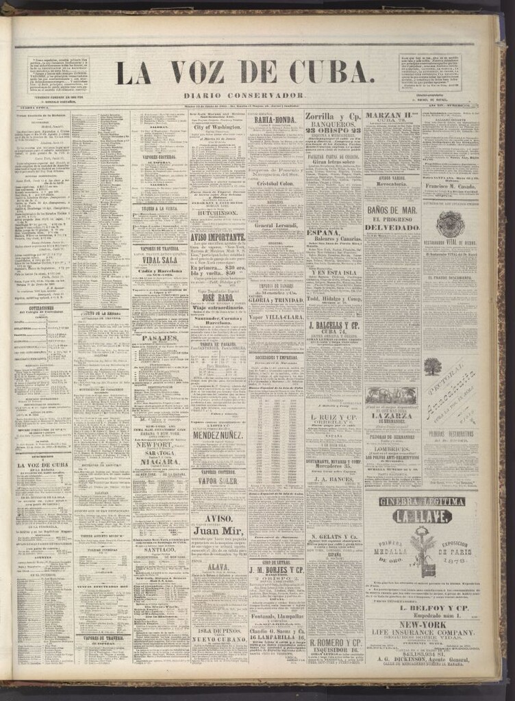 Miniatura de La Voz de Cuba: diario conservador del 14 de junio de 1881