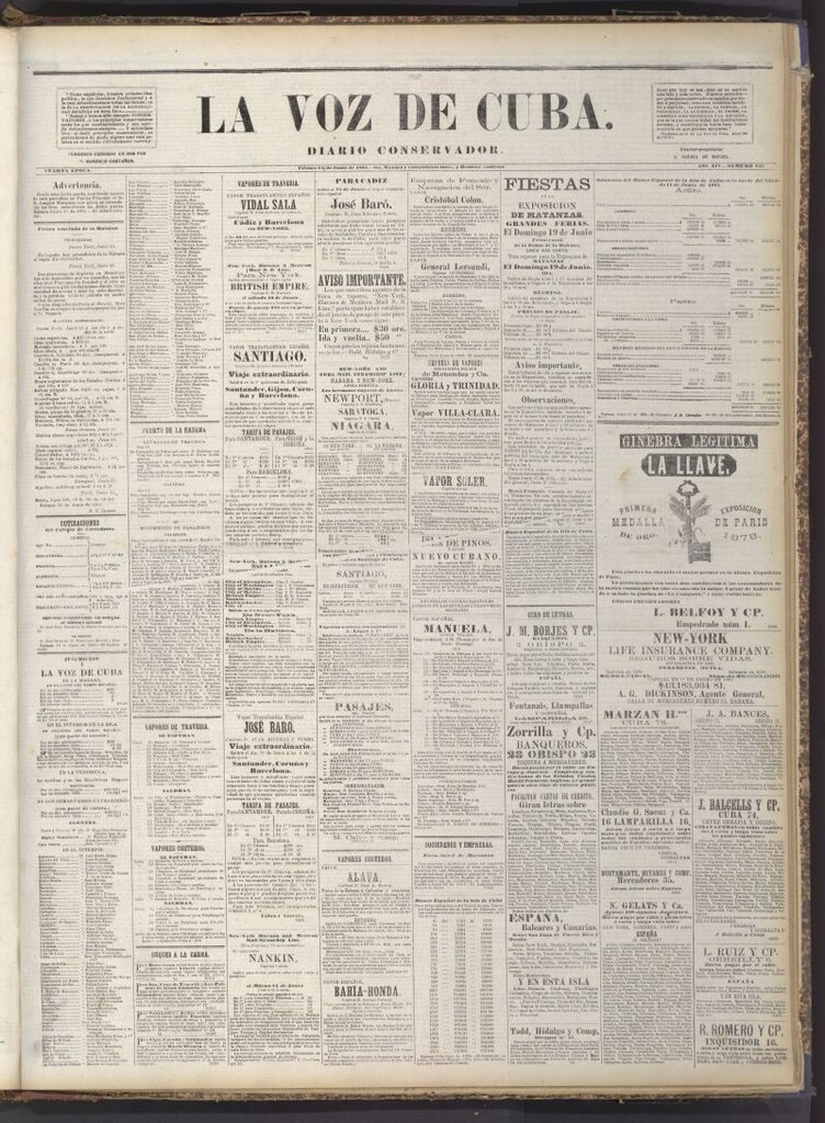 Miniatura de La Voz de Cuba: diario conservador del 17 de junio de 1881