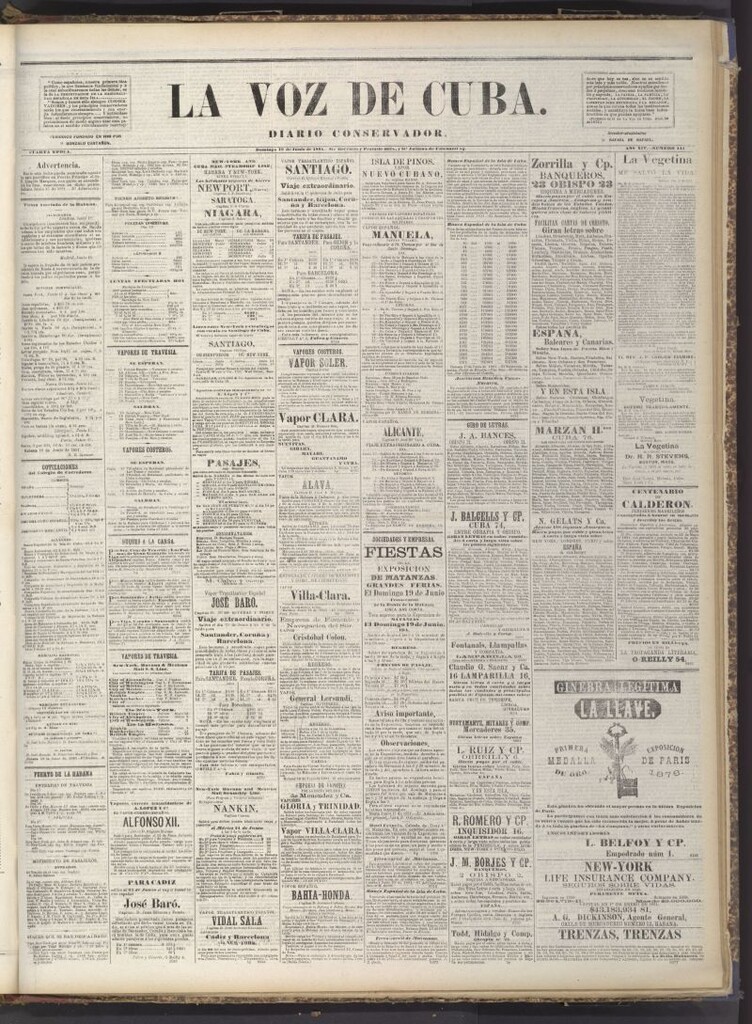 Miniatura de La Voz de Cuba: diario conservador del 19 de junio de 1881