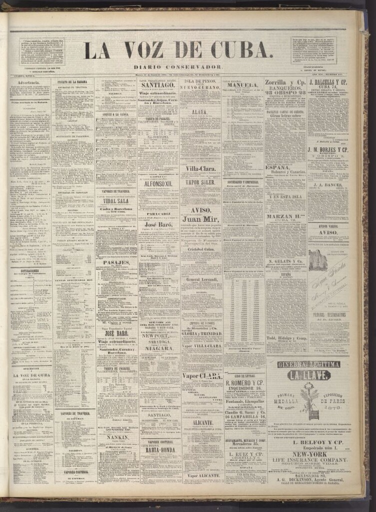 Miniatura de La Voz de Cuba: diario conservador del 21 de junio de 1881