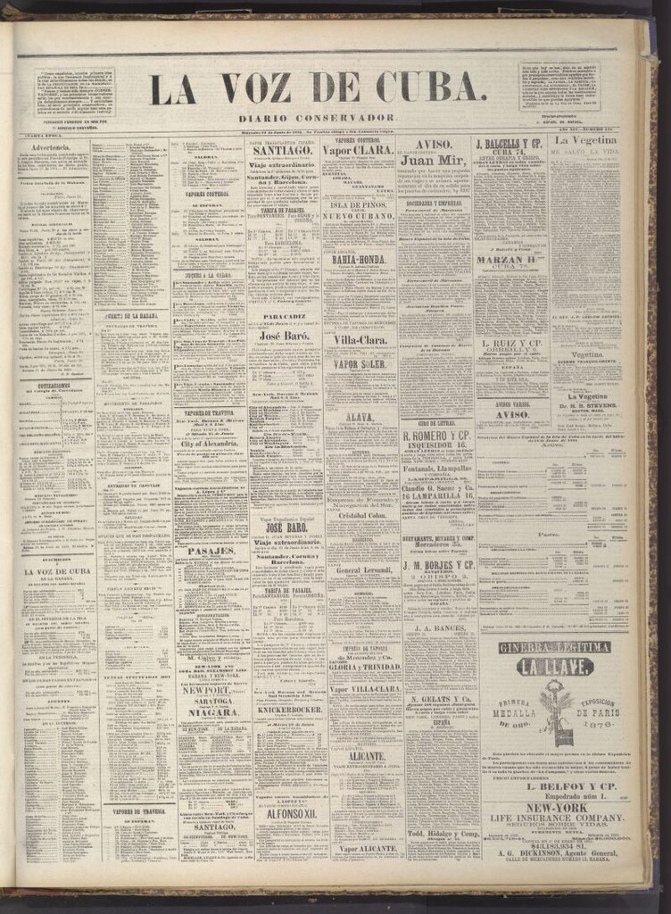 Miniatura de La Voz de Cuba: diario conservador del 22 de junio de 1881