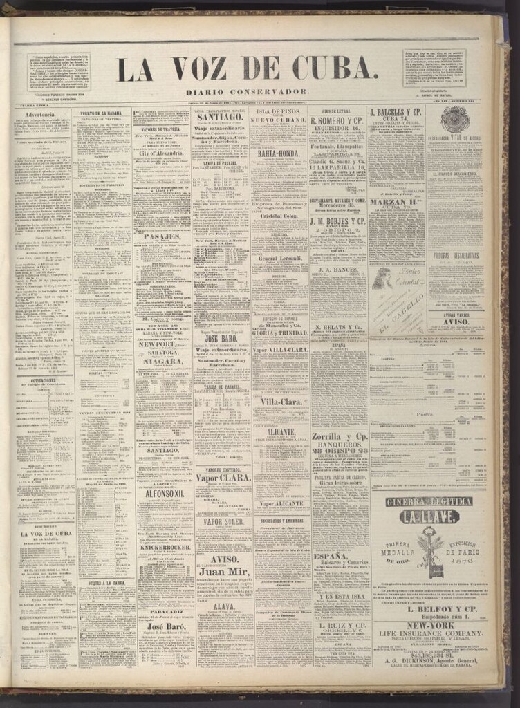 Miniatura de La Voz de Cuba: diario conservador del 23 de junio de 1881