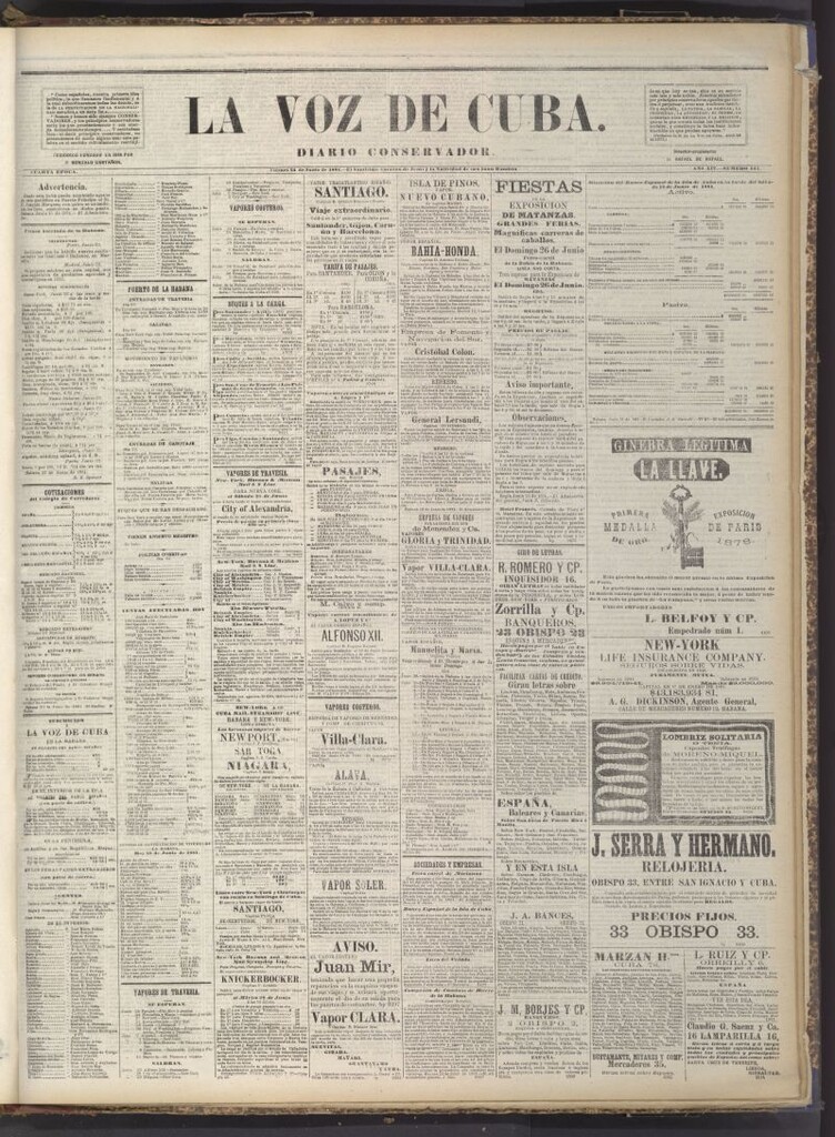 Miniatura de La Voz de Cuba: diario conservador del 24 de junio de 1881
