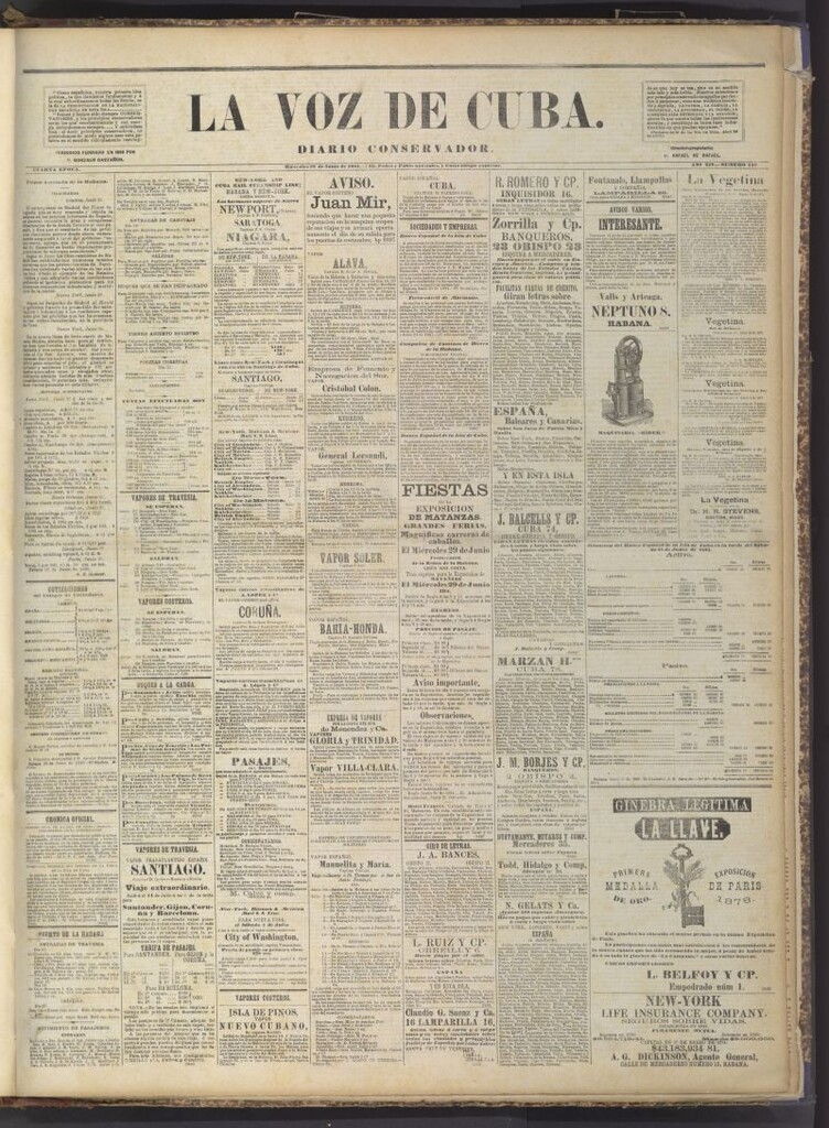 Miniatura de La Voz de Cuba: diario conservador del 29 de junio de 1881