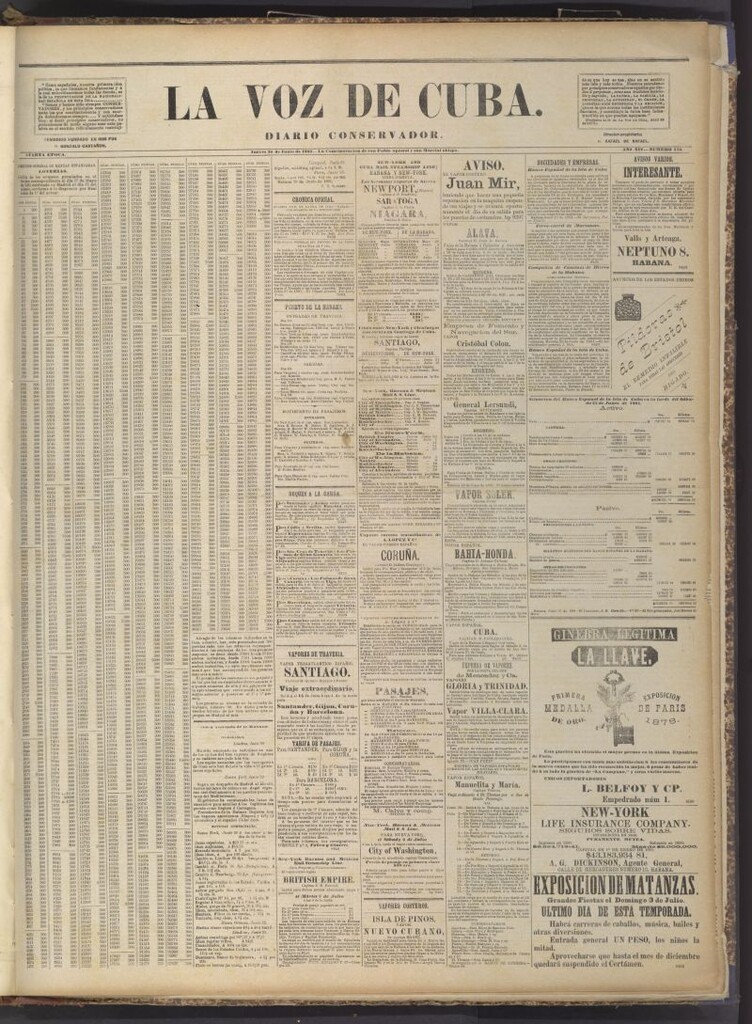 Miniatura de La Voz de Cuba: diario conservador del 30 de junio de 1881