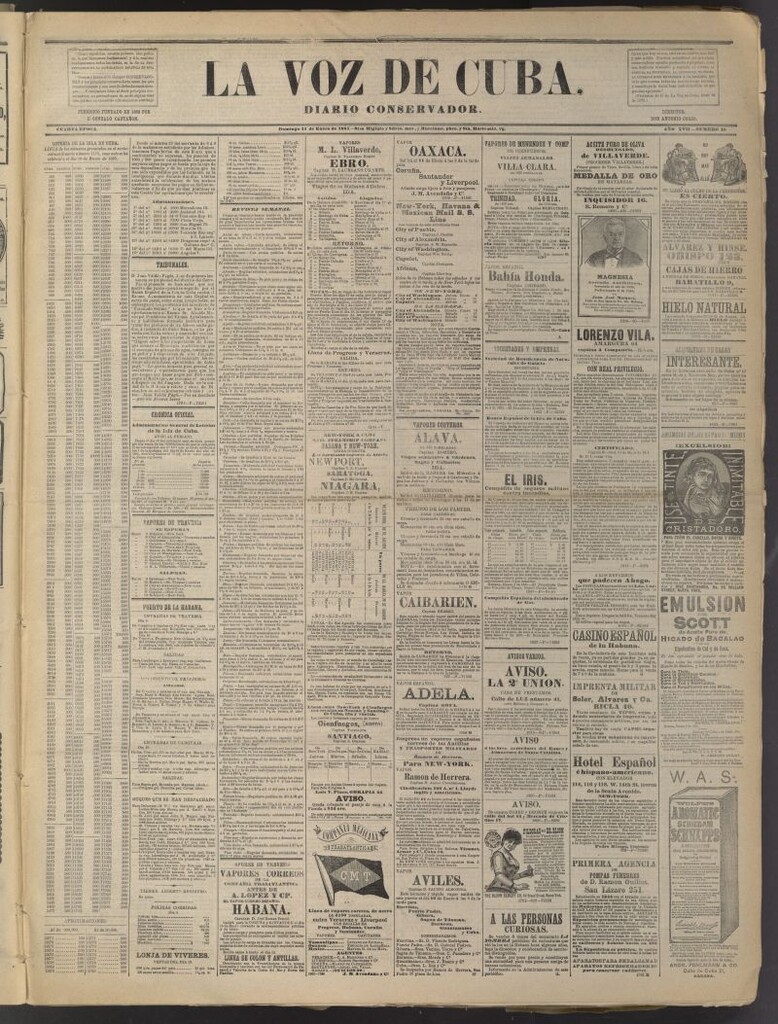 Miniatura de La Voz de Cuba: diario conservador del 11 de enero de 1885