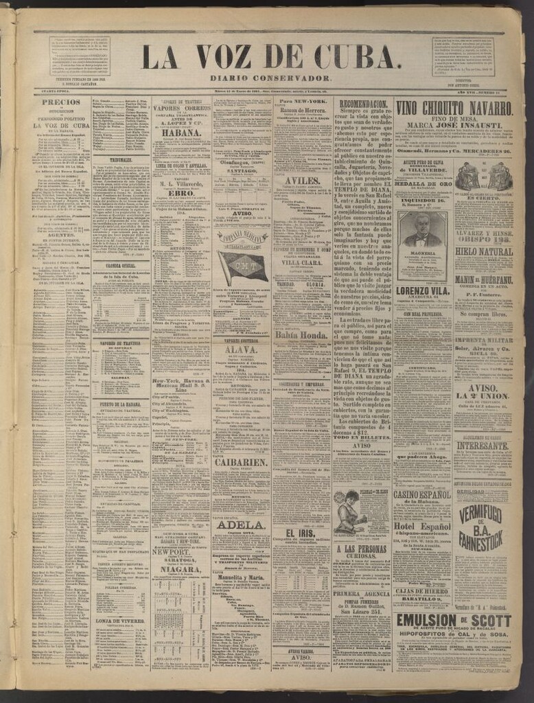 Miniatura de La Voz de Cuba: diario conservador del 13 de enero de 1885