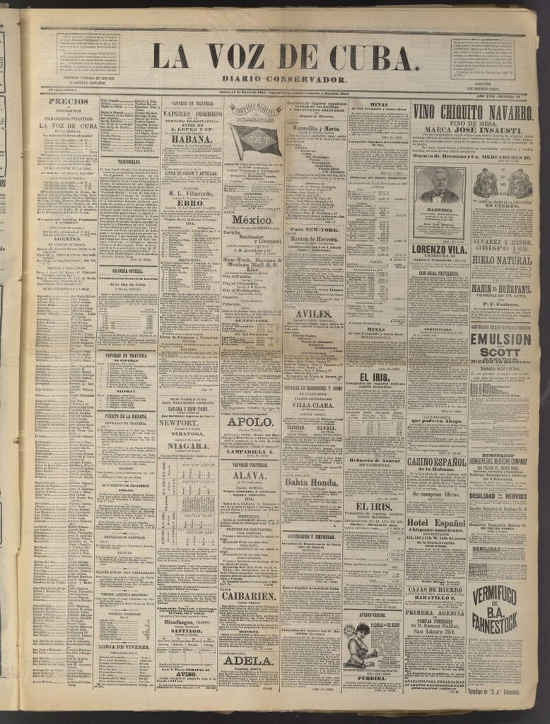 Miniatura de La Voz de Cuba: diario conservador del 15 de enero de 1885
