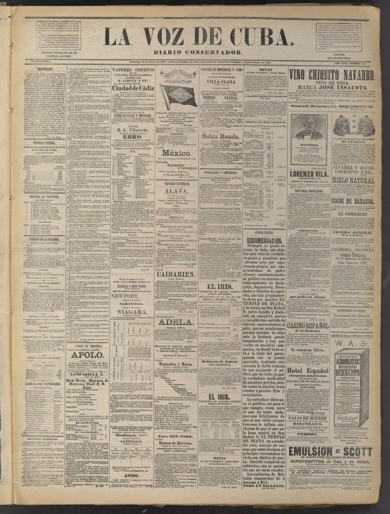 Miniatura de La Voz de Cuba: diario conservador del 18 de enero de 1885