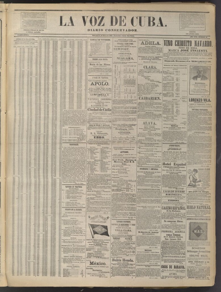 Miniatura de La Voz de Cuba: diario conservador del 21 de enero de 1885