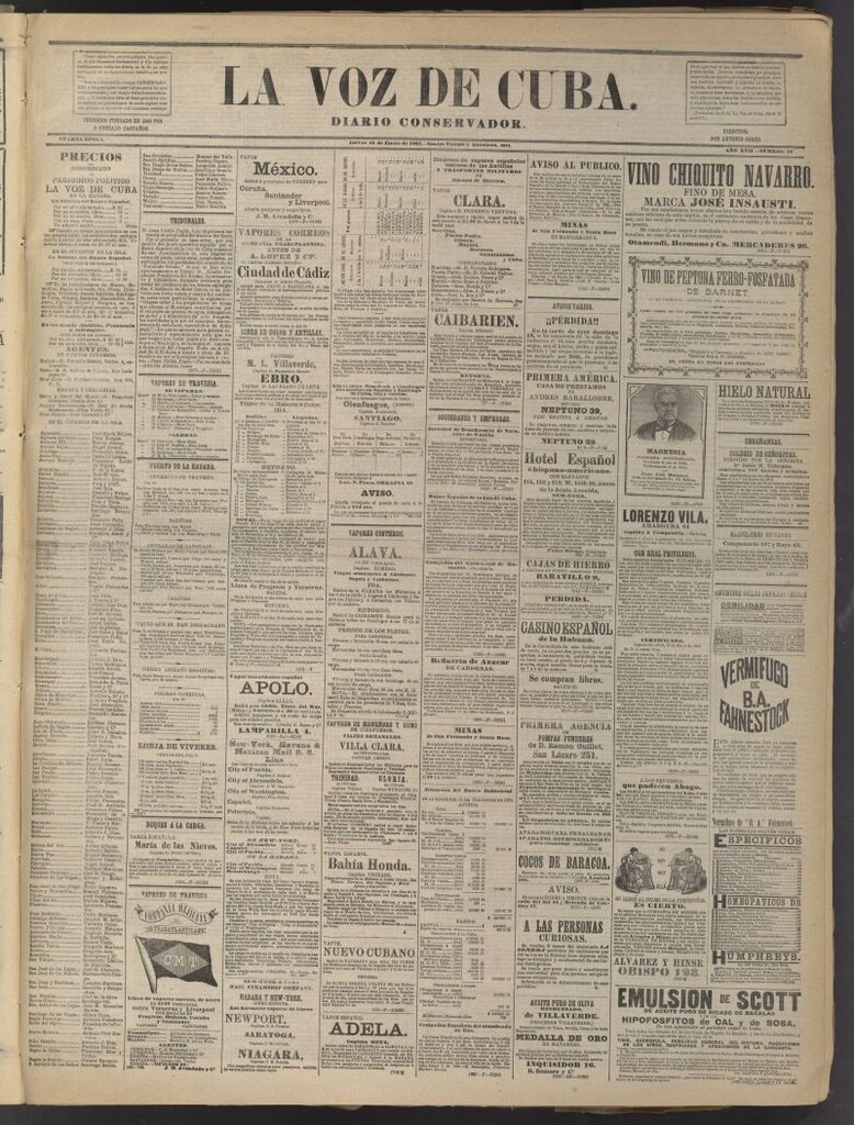 Miniatura de La Voz de Cuba: diario conservador del 22 de enero de 1885
