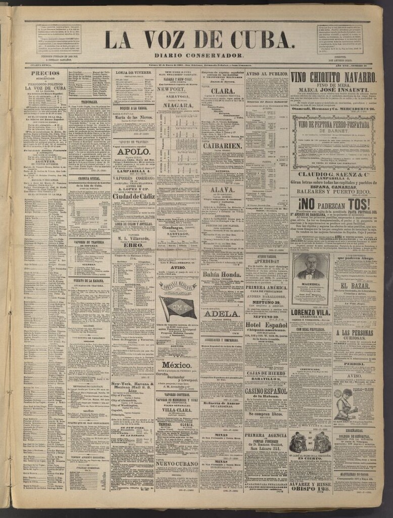 Miniatura de La Voz de Cuba: diario conservador del 23 de enero de 1885