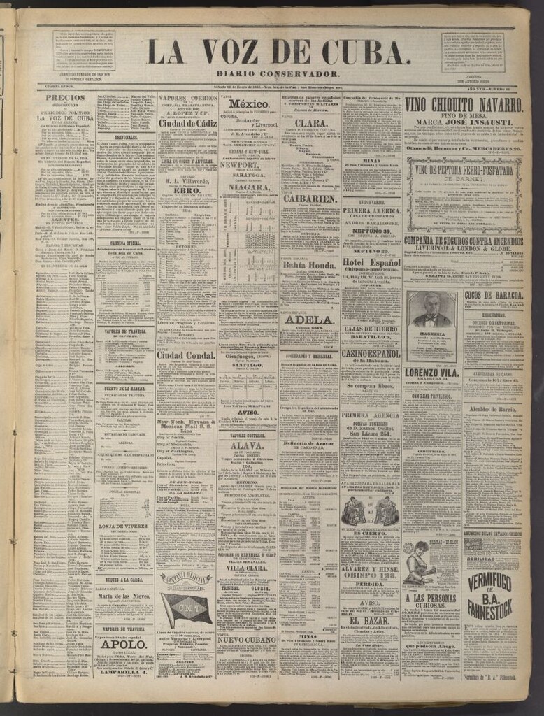 Miniatura de La Voz de Cuba: diario conservador del 24 de enero de 1885