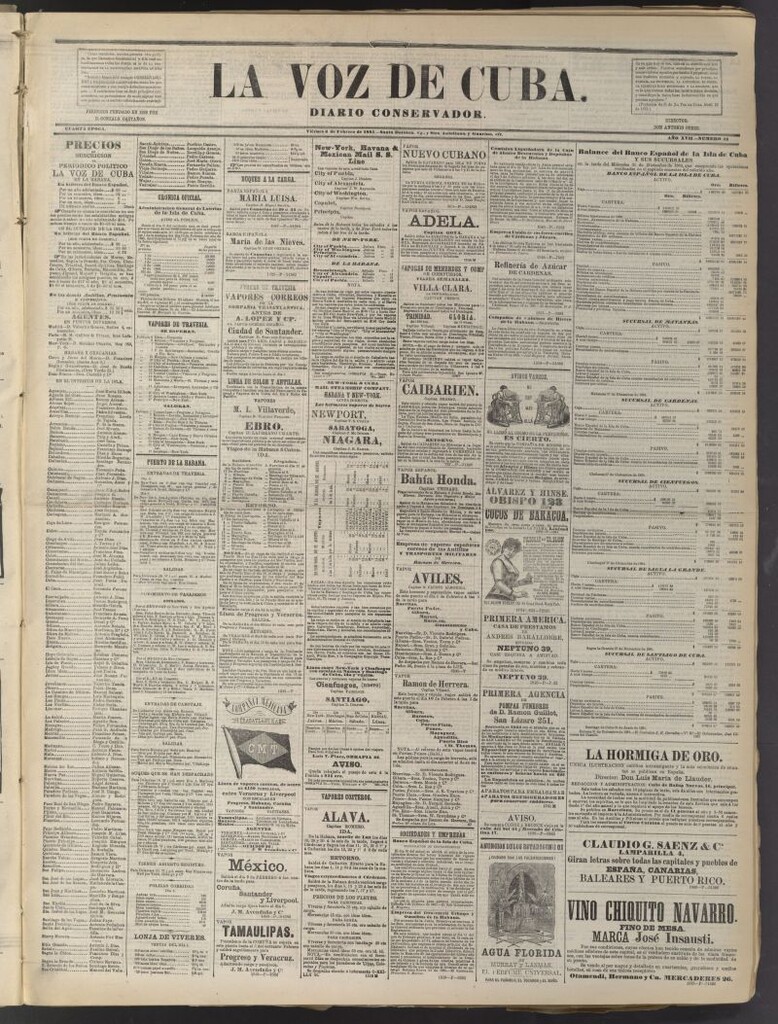 Miniatura de La Voz de Cuba: diario conservador del 6 de febrero de 1885