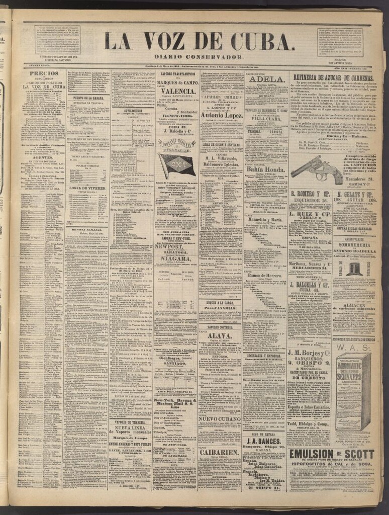 Miniatura de La Voz de Cuba: diario conservador del 3 de mayo de 1885