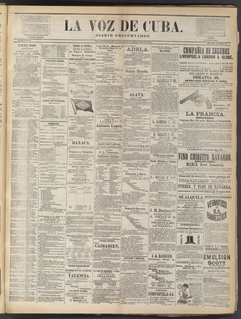 Miniatura de La Voz de Cuba: diario conservador del 5 de mayo de 1885