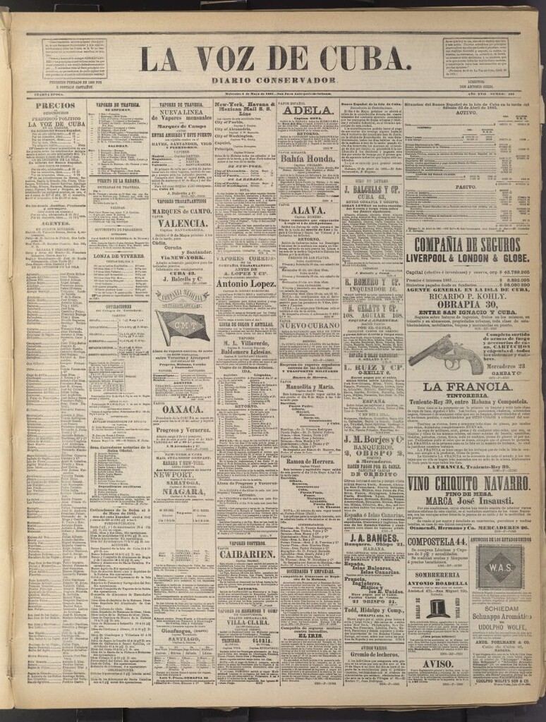 Miniatura de La Voz de Cuba: diario conservador del 6 de mayo de 1885