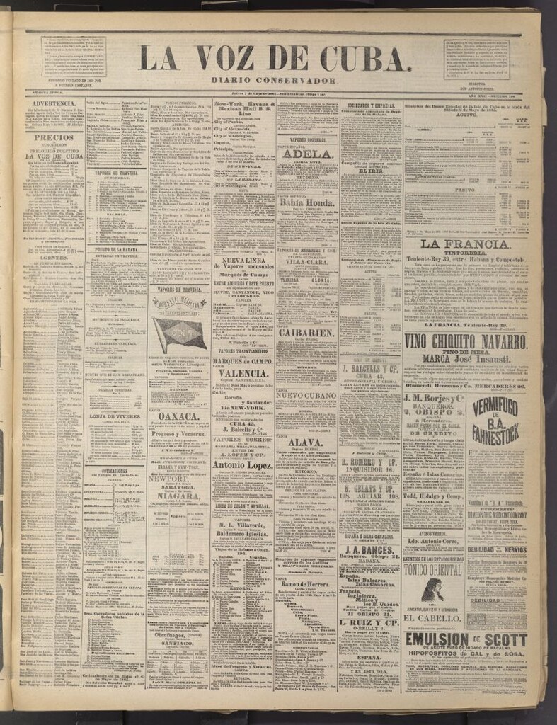 Miniatura de La Voz de Cuba: diario conservador del 7 de mayo de 1885
