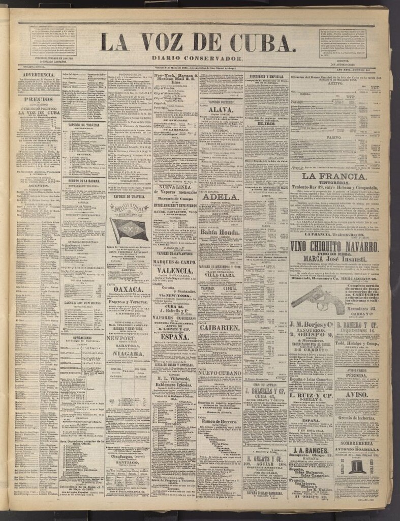 Miniatura de La Voz de Cuba: diario conservador del 8 de mayo de 1885