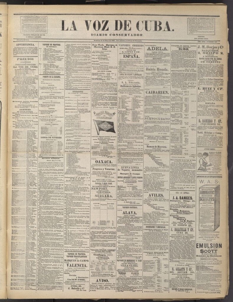 Miniatura de La Voz de Cuba: diario conservador del 10 de mayo de 1885