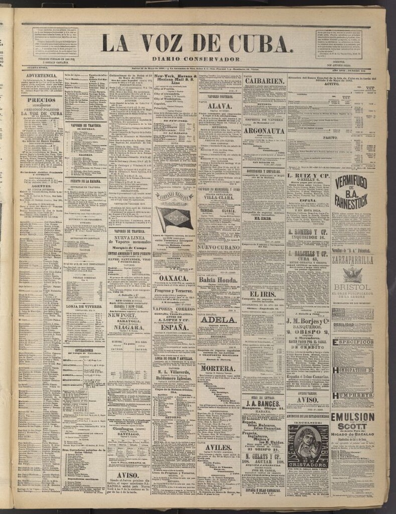 Miniatura de La Voz de Cuba: diario conservador del 14 de mayo de 1885