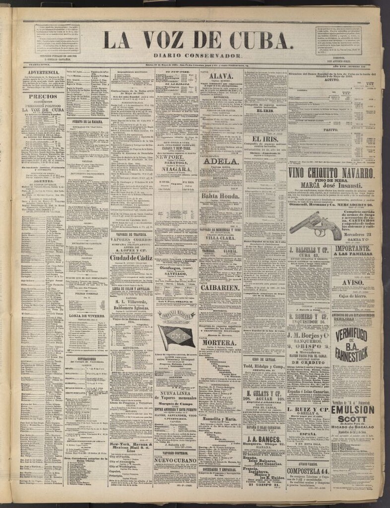 Miniatura de La Voz de Cuba: diario conservador del 19 de mayo de 1885