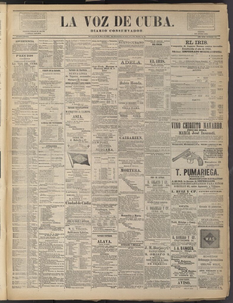 Miniatura de La Voz de Cuba: diario conservador del 20 de mayo de 1885