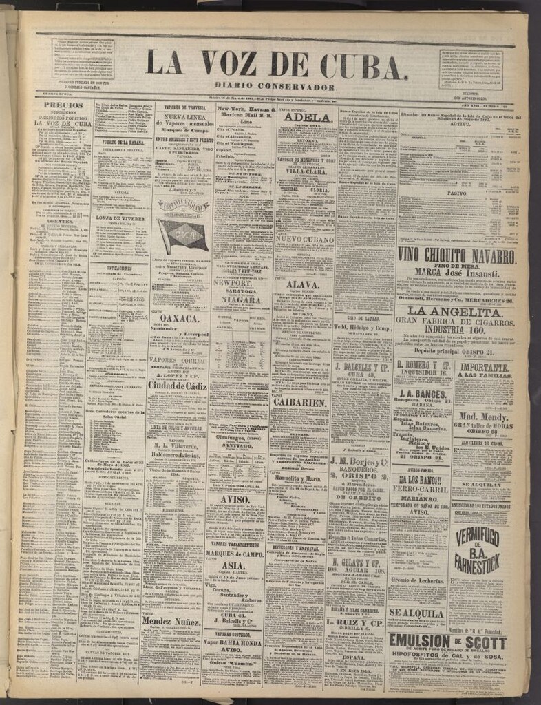 Miniatura de La Voz de Cuba: diario conservador del 26 de mayo de 1885