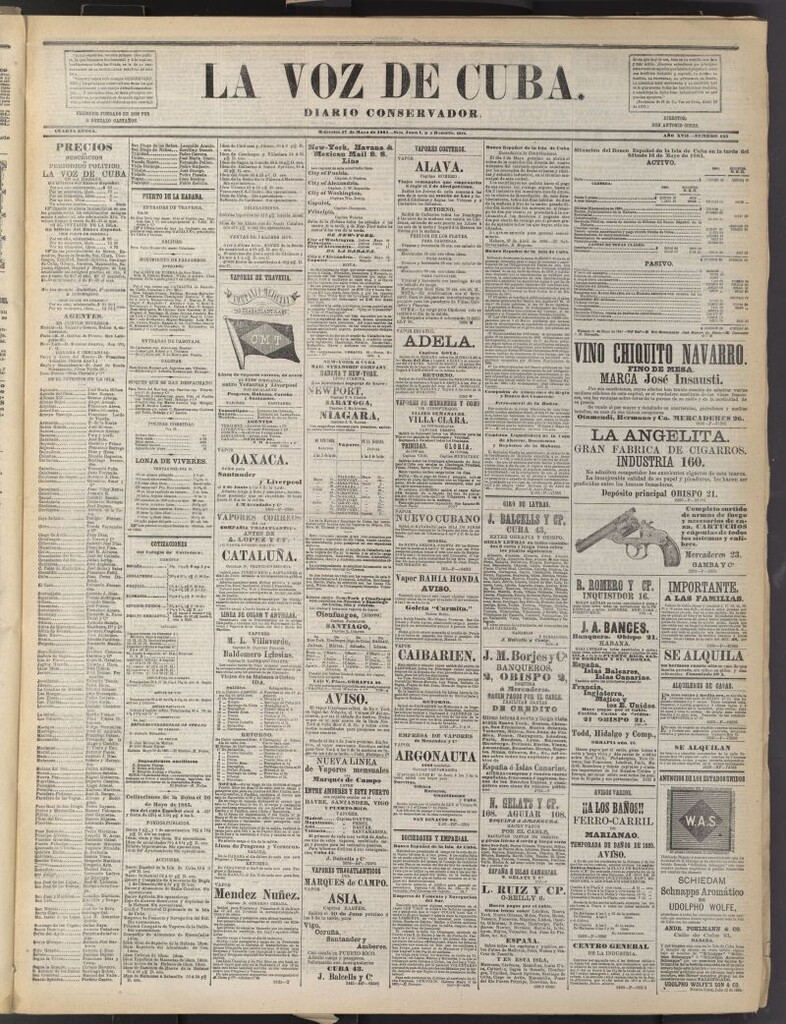 Miniatura de La Voz de Cuba: diario conservador del 27 de mayo de 1885