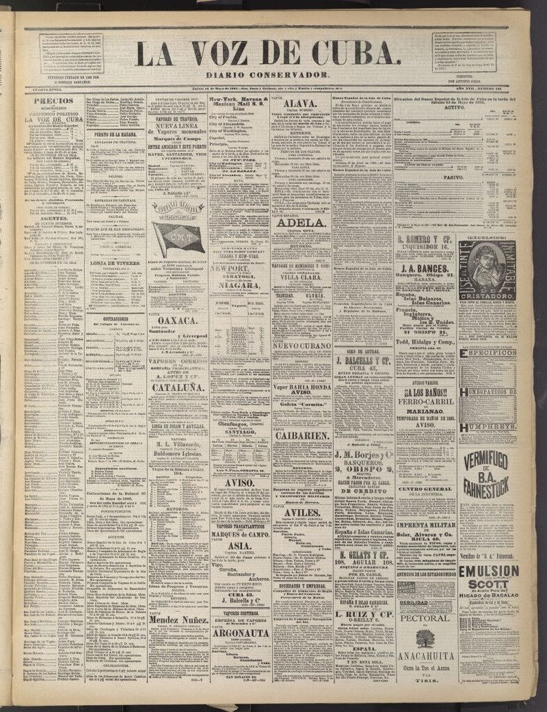 Miniatura de La Voz de Cuba: diario conservador del 28 de mayo de 1885
