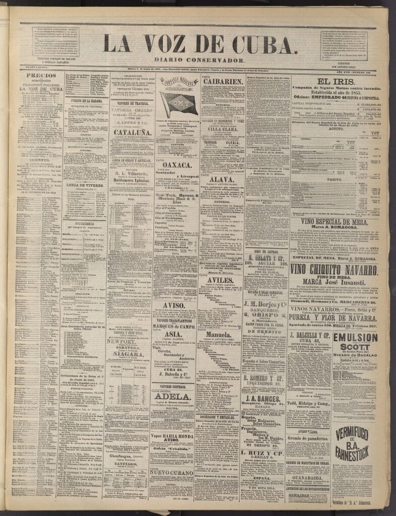 Miniatura de La Voz de Cuba: diario conservador del 2 de junio de 1885