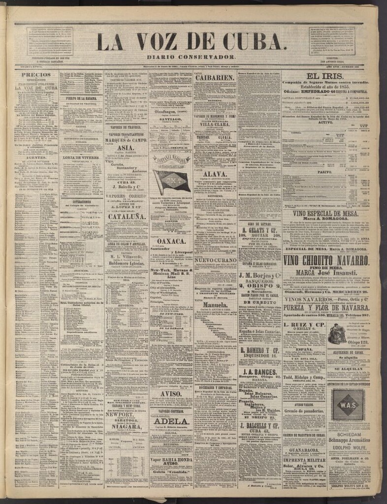 Miniatura de La Voz de Cuba: diario conservador del 3 de junio de 1885