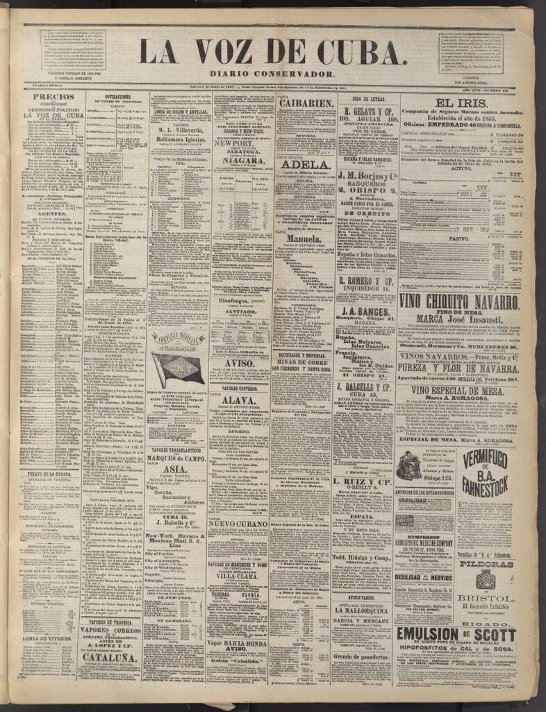 Miniatura de La Voz de Cuba: diario conservador del 4 de junio de 1885