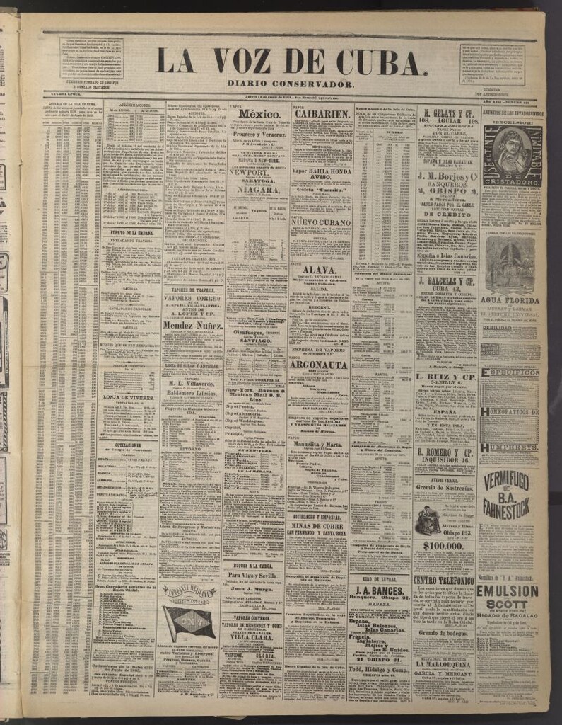 Miniatura de La Voz de Cuba: diario conservador del 11 de junio de 1885