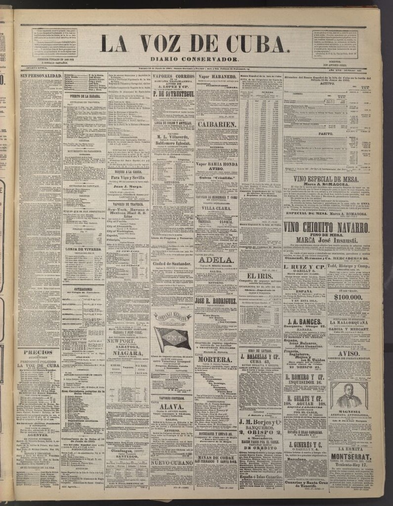 Miniatura de La Voz de Cuba: diario conservador del 19 de junio de 1885