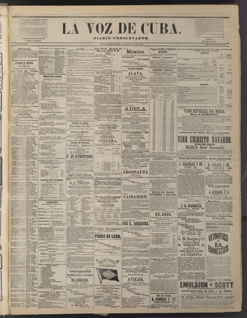 Miniatura de La Voz de Cuba: diario conservador del 23 de junio de 1885