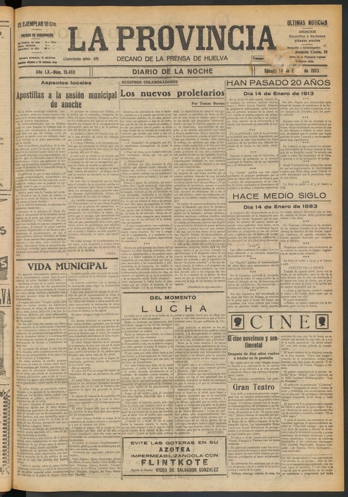 Miniatura de La Provincia : diario de la noche del 14 de enero de 1933