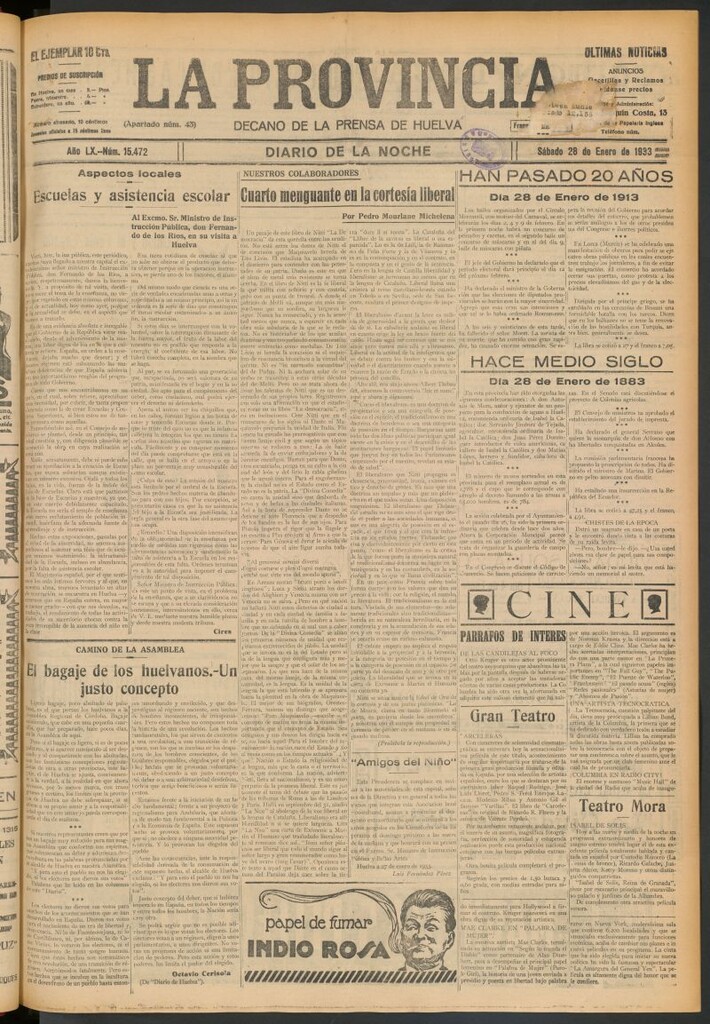 Miniatura de La Provincia : diario de la noche del 28 de enero de 1933
