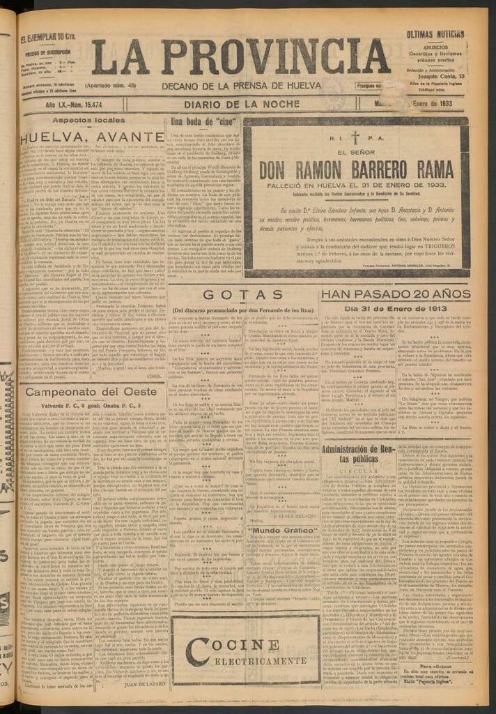 Miniatura de La Provincia : diario de la noche del 31 de enero de 1933