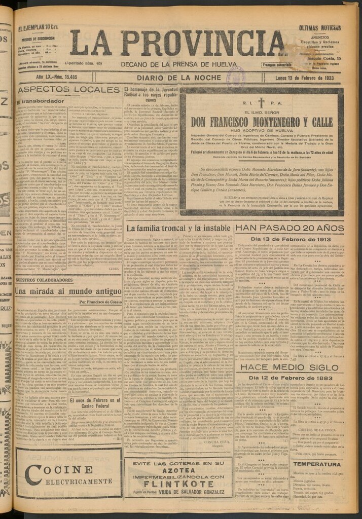 Miniatura de La Provincia : diario de la noche del 13 de febrero de 1933