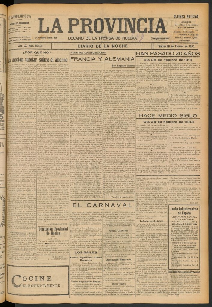 Miniatura de La Provincia : diario de la noche del 28 de febrero de 1933